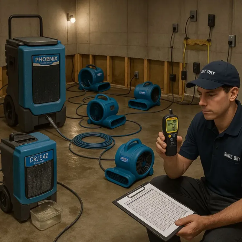 Structural Drying and Dehumidification process in Linthicum, MD